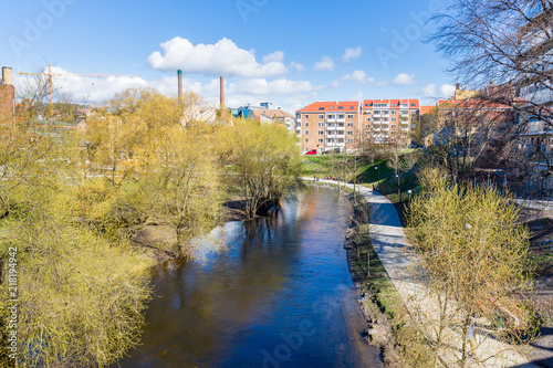 walking along the Akerselva river in Grünerløkka