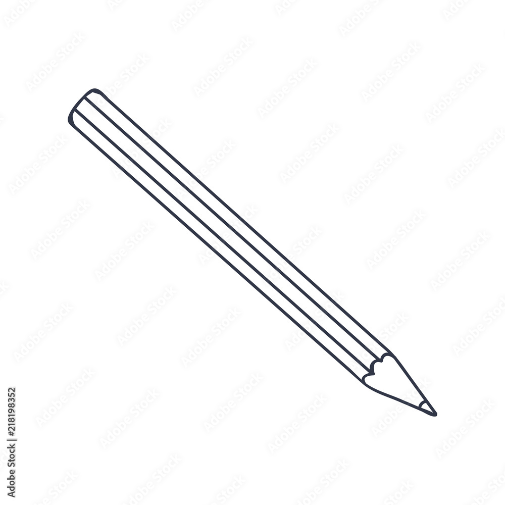 Pencil. Doodle style black and white illustration Pencil. Doodle style black and white illustration