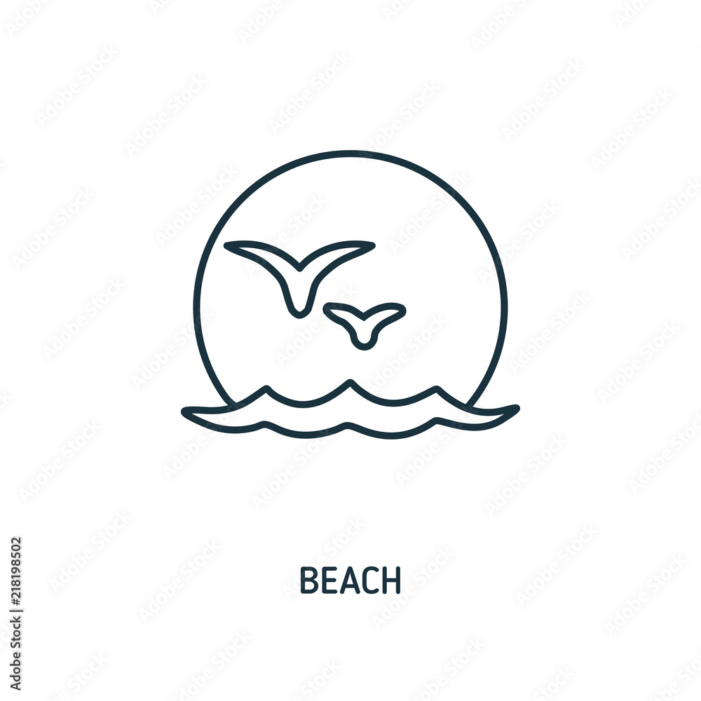 Fototapeta premium Beach creative icon. Simple element illustration. Beach concept symbol design from beach icon collection. Can be used for web, mobile and print. web design, apps, software, print.