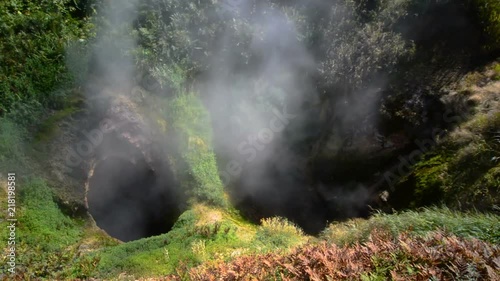 Vrata Ada Gate of Hell Geyser in Valley of Geysers. Kronotsky Nature Reserve on Kamchatka Peninsula photo