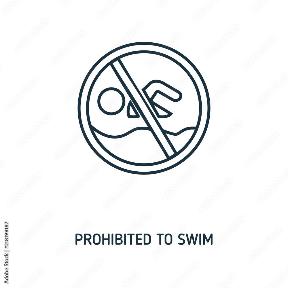 Prohibited To Swim creative icon. Simple element illustration. Prohibited To Swim concept symbol design from beach icon collection. Can be used for web, mobile and print. web design, apps, software Prohibited To Swim creative icon. Simple element illustration. Prohibited To Swim concept symbol design from beach icon collection. Can be used for web, mobile and print. web design, apps, software