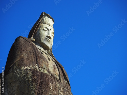 青空と平和観音, Oya Heiwa Kannon, Utsunomiya City, Tochigi Prefecture, Japan