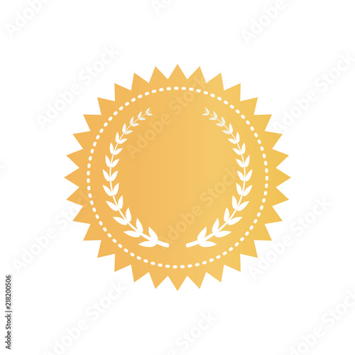 Round Gold Certificate Logotype with Laurel Wreath