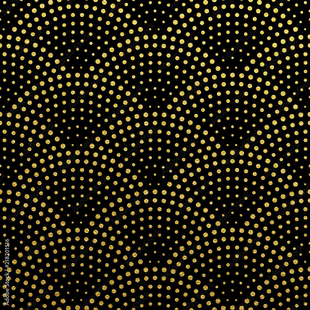 Retro Art Deco scales with gold shimmer dots