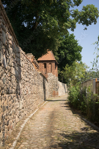 medieval walls in Osno Lubuskie in Poland