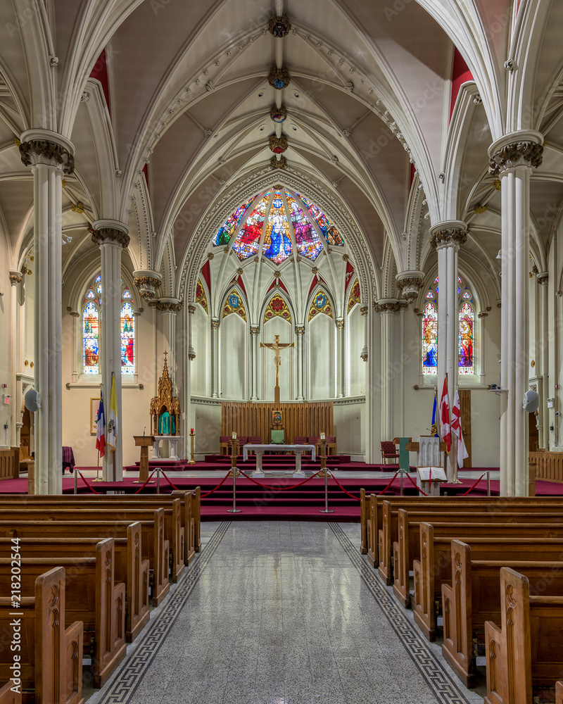 Interior of the St. Mary's Basilica in downtown Halifax, Nova Scotia