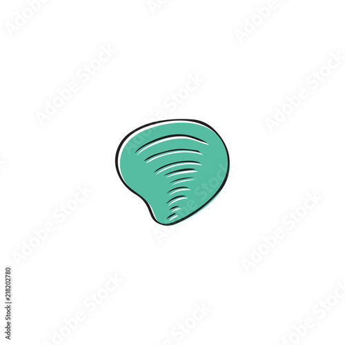 Vector hand drawn sea shell. Isolated individual object.