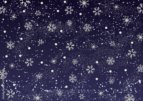 雪の結晶　星空