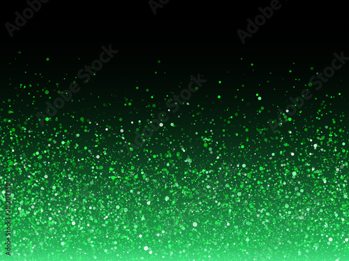 Green glitter light vector abstract background of star shine particles and bokeh effect