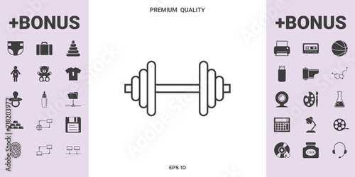 Barbell line icon - graphic elements for your design