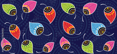 Seamless vector background with leaves.