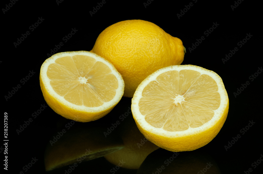 Sour lemon isolated on black background Sour lemon isolated on black background