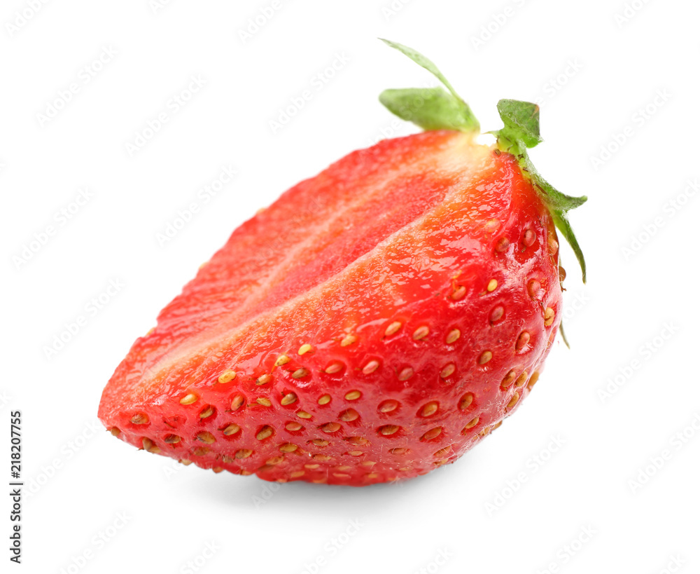 Ripe strawberry on white background Ripe strawberry on white background