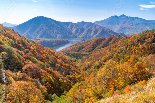 Nakatsugawa gorge from view point Azuma lake line