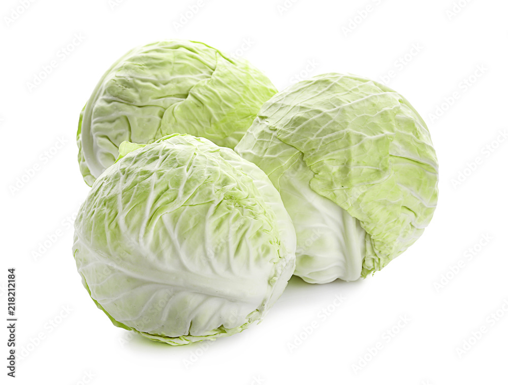 Fototapeta premium Fresh cabbage on white background