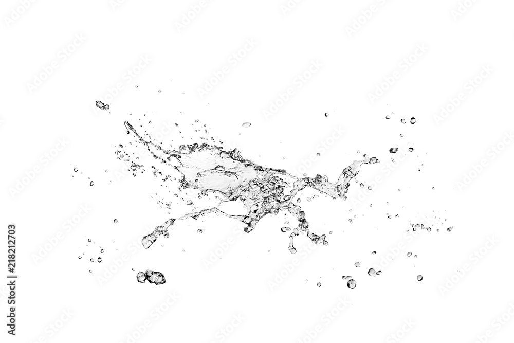 blue water splash isolated on white background