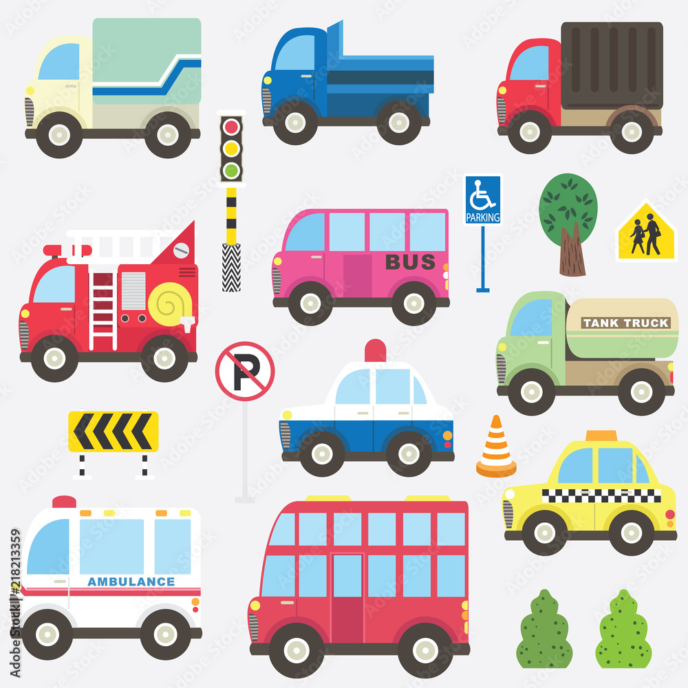 Cute Transportation Collection Set Cute Transportation Collection Set