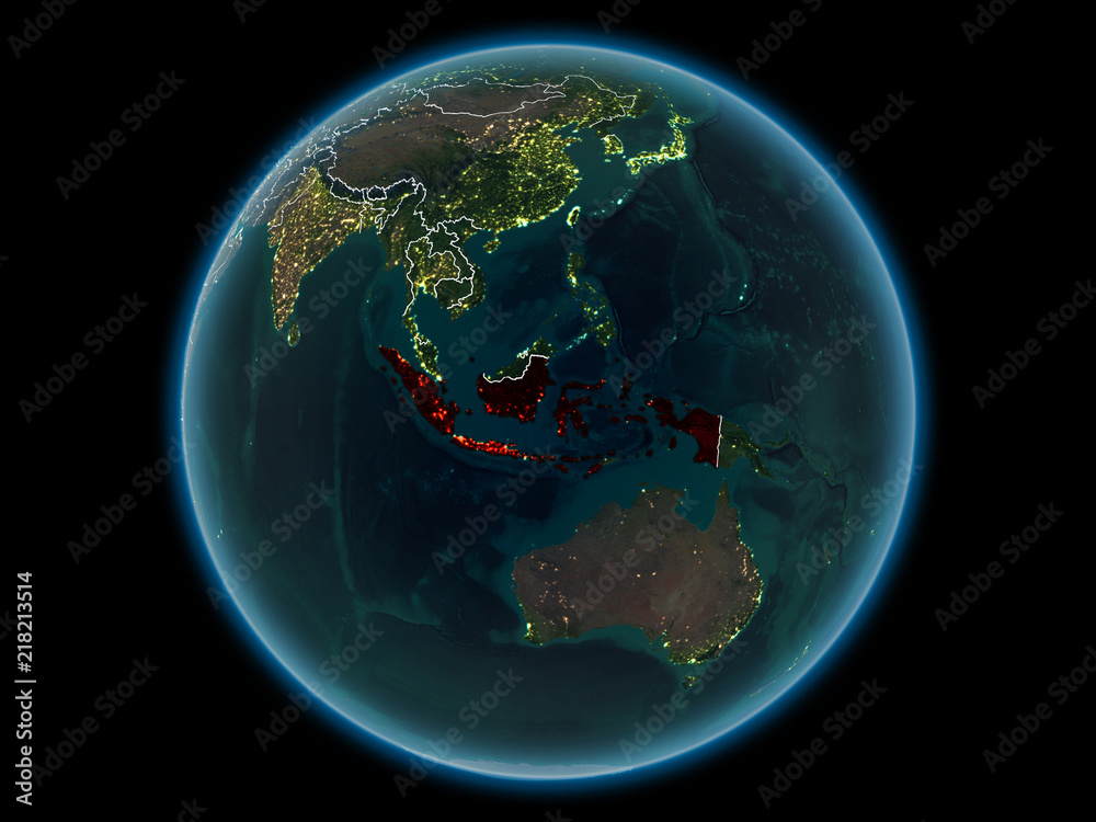 Indonesia on planet Earth from space at night Indonesia on planet Earth from space at night
