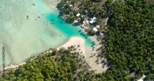 landscape on a pacific island in aerial view