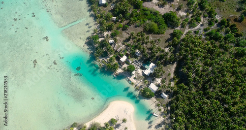 landscape on a pacific island in aerial view