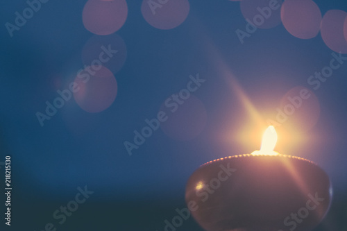 Candle light fire lamp.Religion abstract background concept. Earth hour