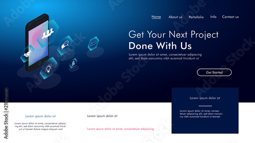 Website template design. Vector illustration concepts for website and mobile website design and development, business apps, marketing, social media apps, time and project management.