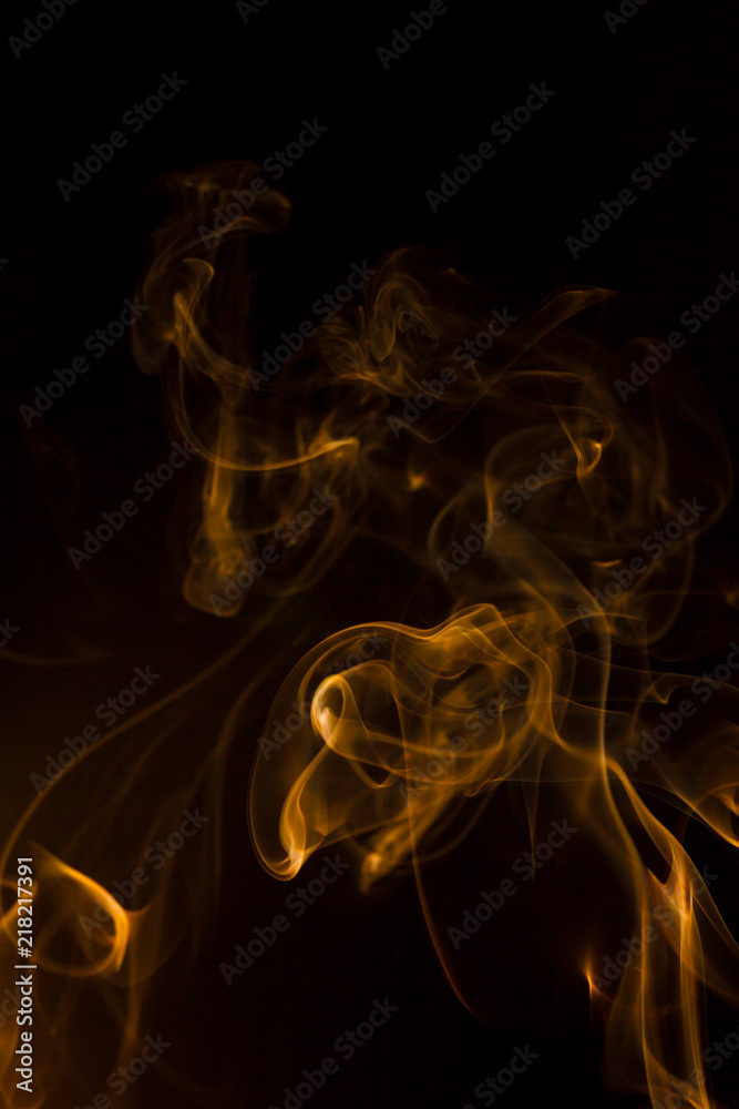 Gold smoke on black background. Gold smoke on black background.