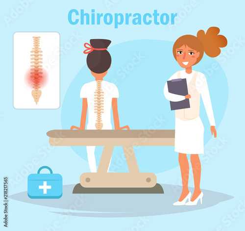 Chiropractor Cartoon. Isolated art Vector Art Doctor