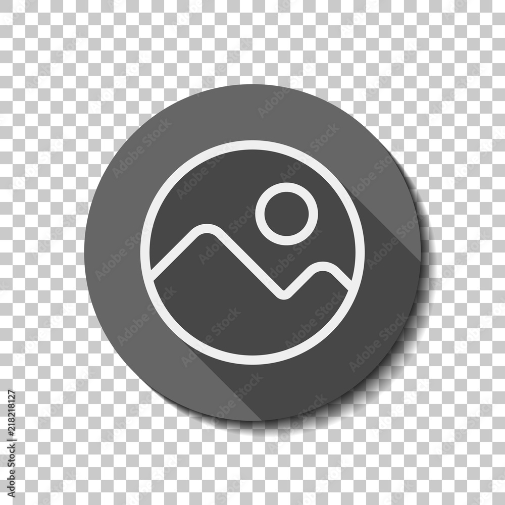 Simple picture icon. Linear symbol, thin outline. flat icon, lon Simple picture icon. Linear symbol, thin outline. flat icon, lon