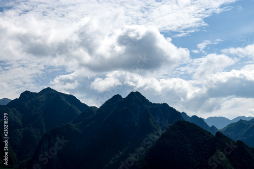 View of Mountains under the Blue Sky