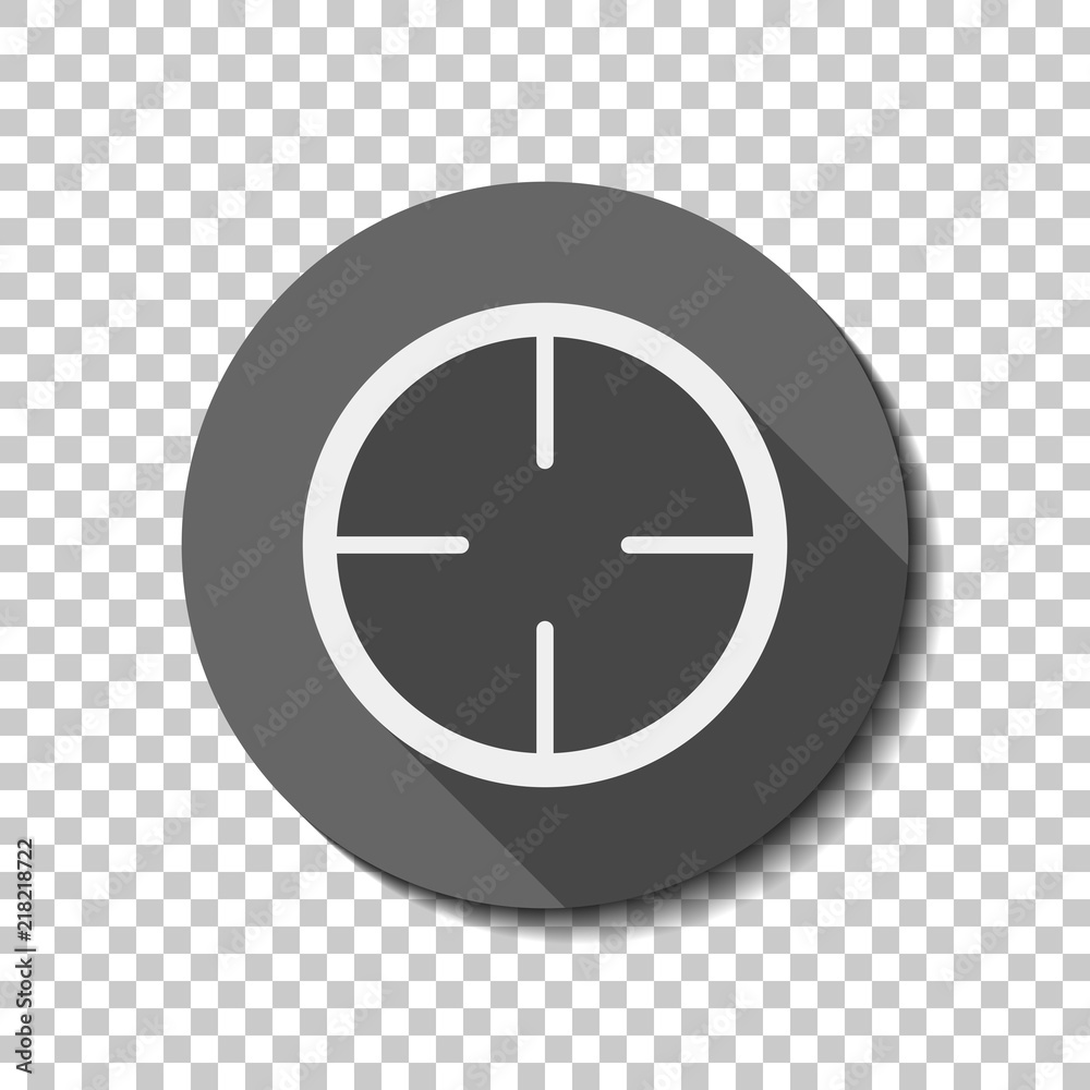 Simple target icon. flat icon, long shadow, circle, transparent Simple target icon. flat icon, long shadow, circle, transparent