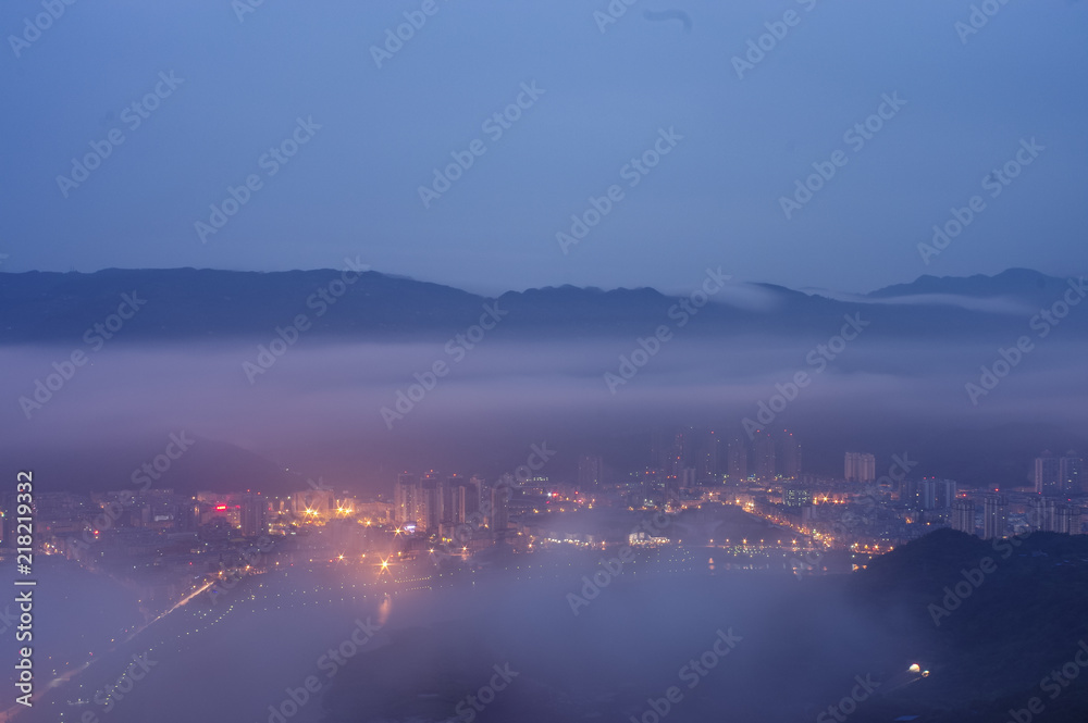 Night View of Chinese City