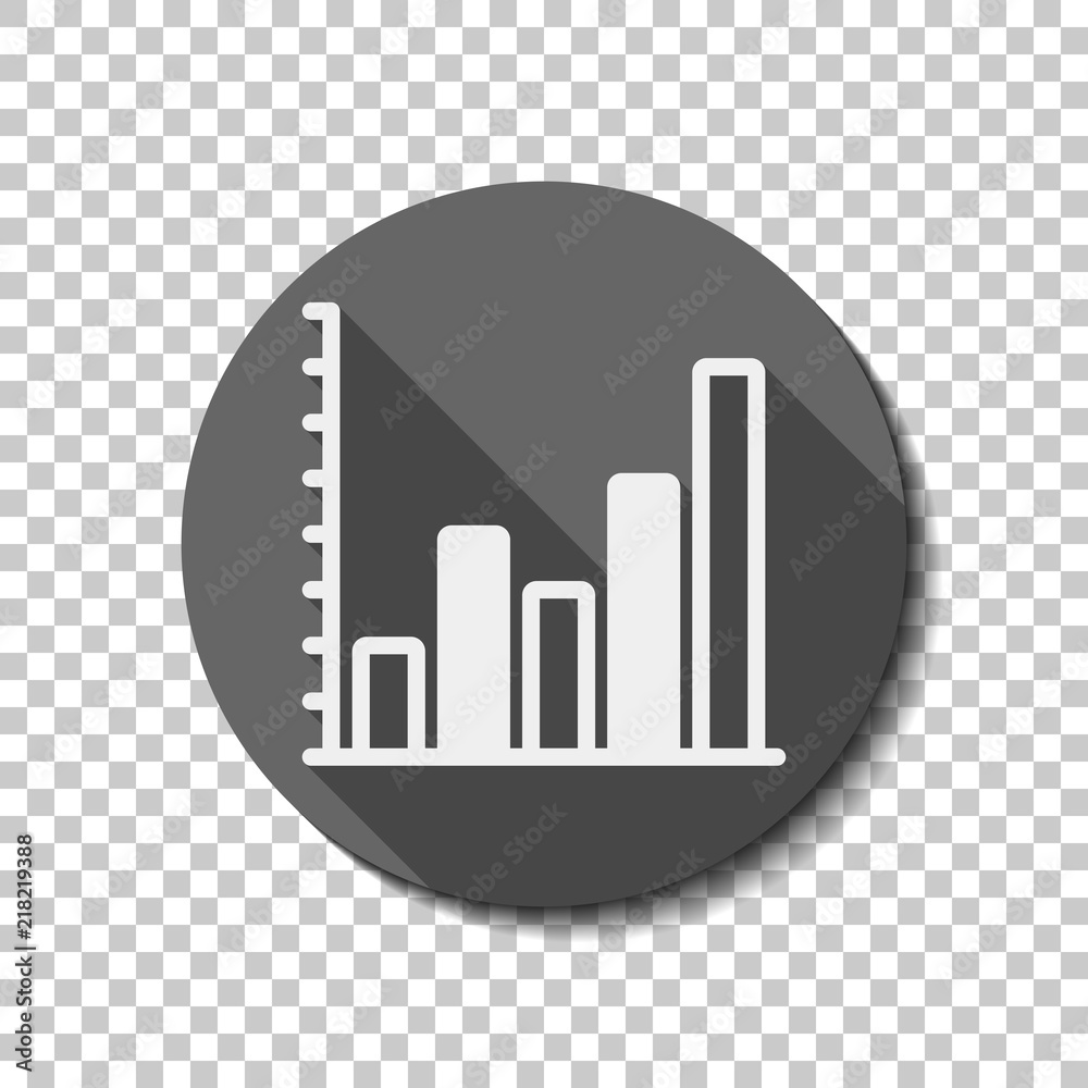 Finance grapgic, grow. flat icon, long shadow, circle, transpare Finance grapgic, grow. flat icon, long shadow, circle, transpare