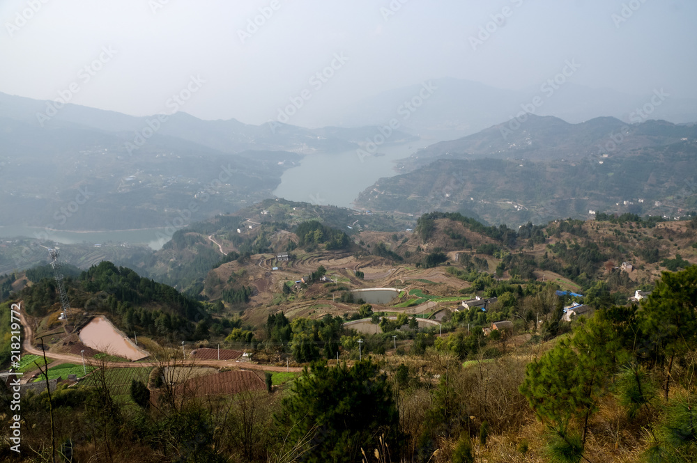 View Of Chinese Countryside in the Mountain Area