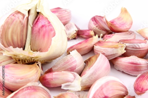 garlic cloves  on a white background