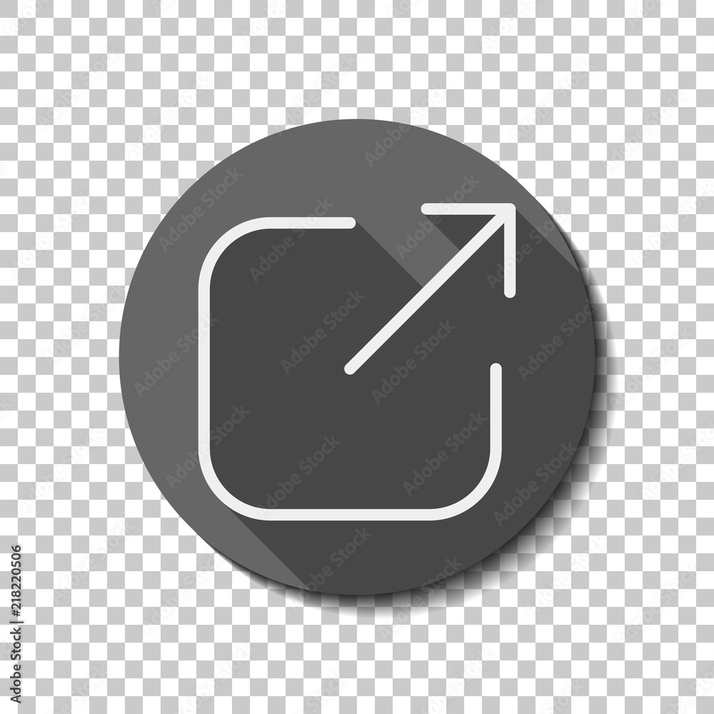 Share, logout or upload. Diagonal arrow out square. flat icon, l Share, logout or upload. Diagonal arrow out square. flat icon, l