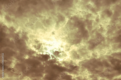 Fantastic sky with bright sun.