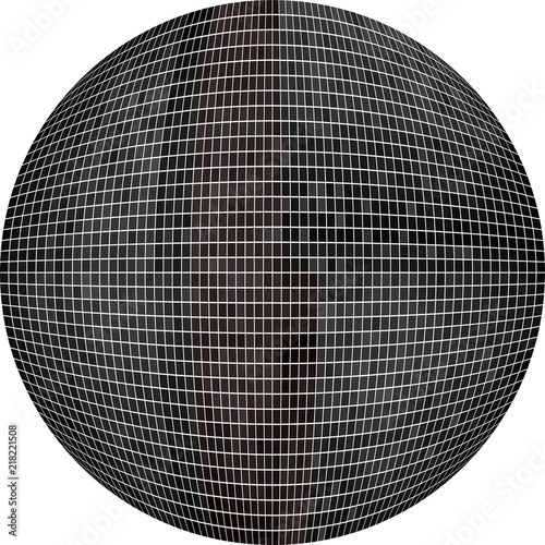 Black Ball in mosaic - Illustration, 
Black Sphere vector,  
Abstract Grunge black Mosaic in circle