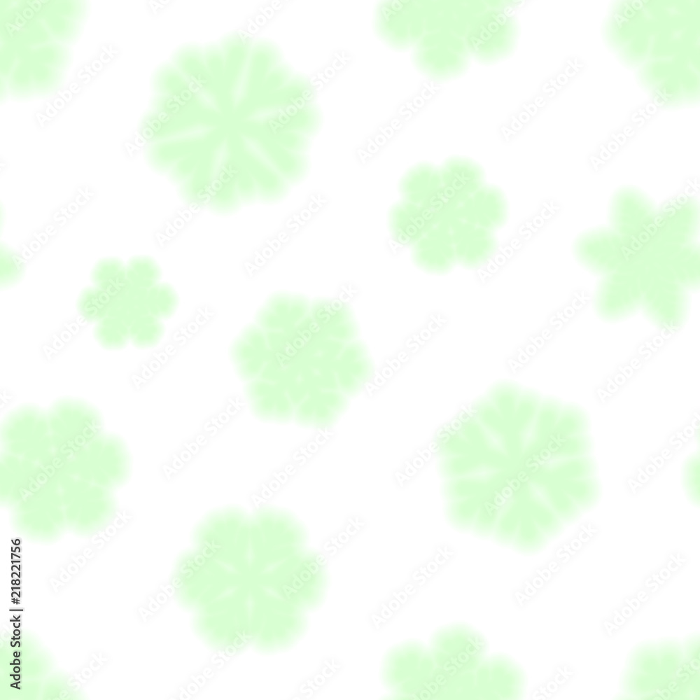 Christmas seamless pattern of snowflakes, light green on white background