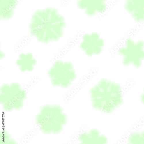 Christmas seamless pattern of snowflakes, light green on white background