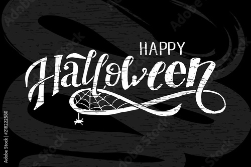 Happy Halloween lettering Calligraphy Brush Text Holiday Vector Sticker Chalkboard