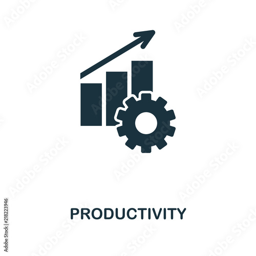Productivity icon. Monochrome style icon design from project management icon collection. UI. Illustration of productivity icon. Ready to use in web design, apps, software, print. photo