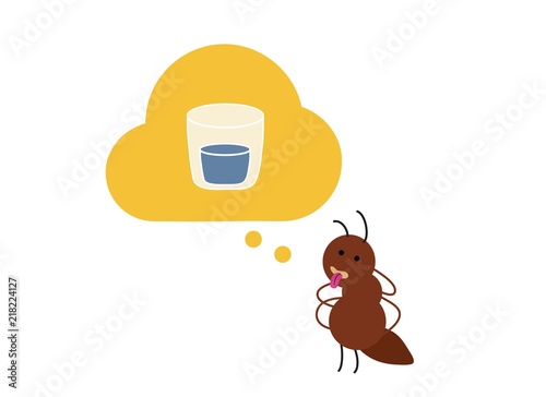 thirsty ant longing for water vector