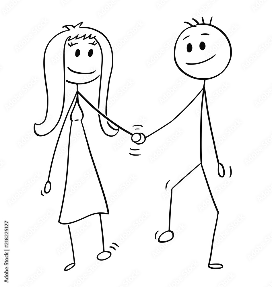 Premium Vector  Sketch of couple citizens walking together outdoors