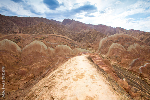 ZhangYe Rainbow Mountain natural colorful soil DanXi Scenic Spot in Zhang Ye photo