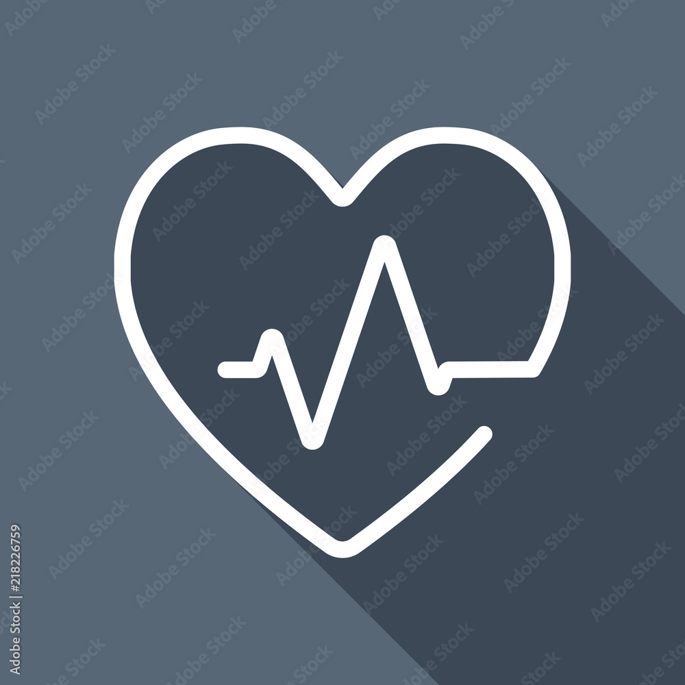 Heart and pulse line. One line style. Linear icon with thin outl Heart and pulse line. One line style. Linear icon with thin outl
