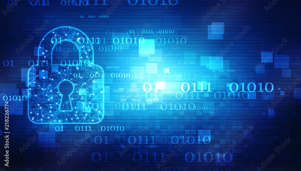 2d illustration Safety concept: Closed Padlock on digital background, Cyber Security and internet Security Background 2d illustration Safety concept: Closed Padlock on digital background, Cyber Security and internet Security Background