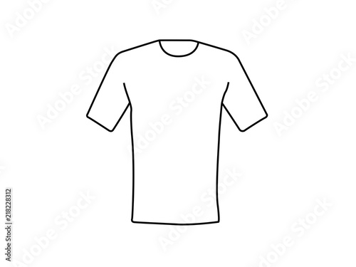 White T-shirt empty template line drawing vector 