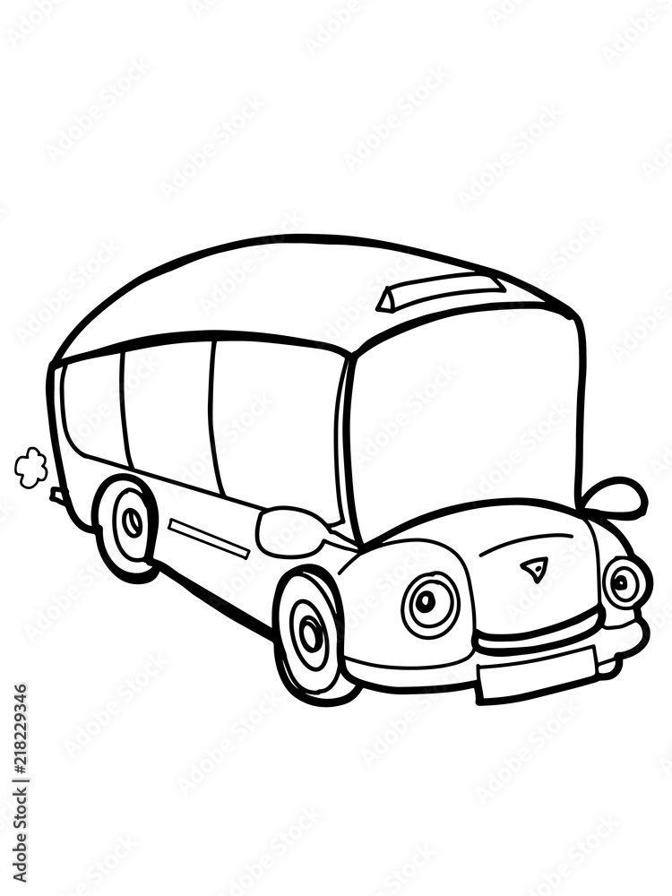 cartoon cute school bus illustration and drawing line Stock Illustration |  Adobe Stock