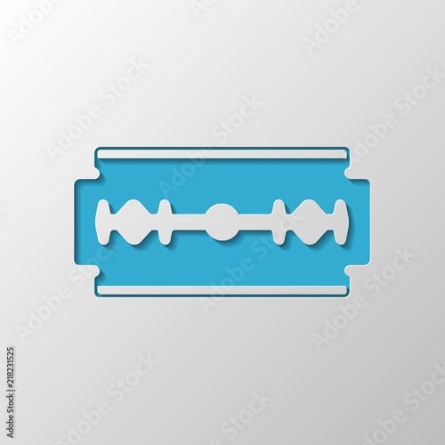 blade. simple silhouette. Paper design. Cutted symbol with shado